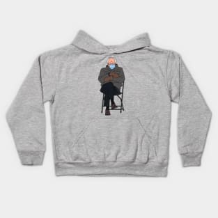 Bernie Sanders Meme Inauguration Day Kids Hoodie